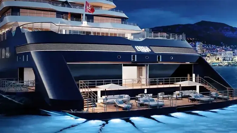 Ritz-Carlton yacht collection ship at night, luxury cruise ship safety concerns