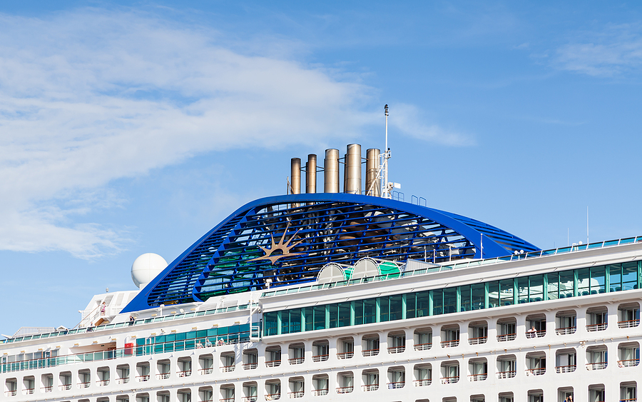 arrecife, spain november 6: the funnel of p & o cruise ship o
