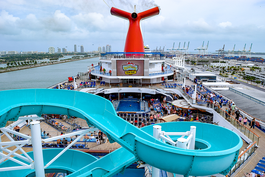 miami, florida march 29 2014: passengers onboard the carnival