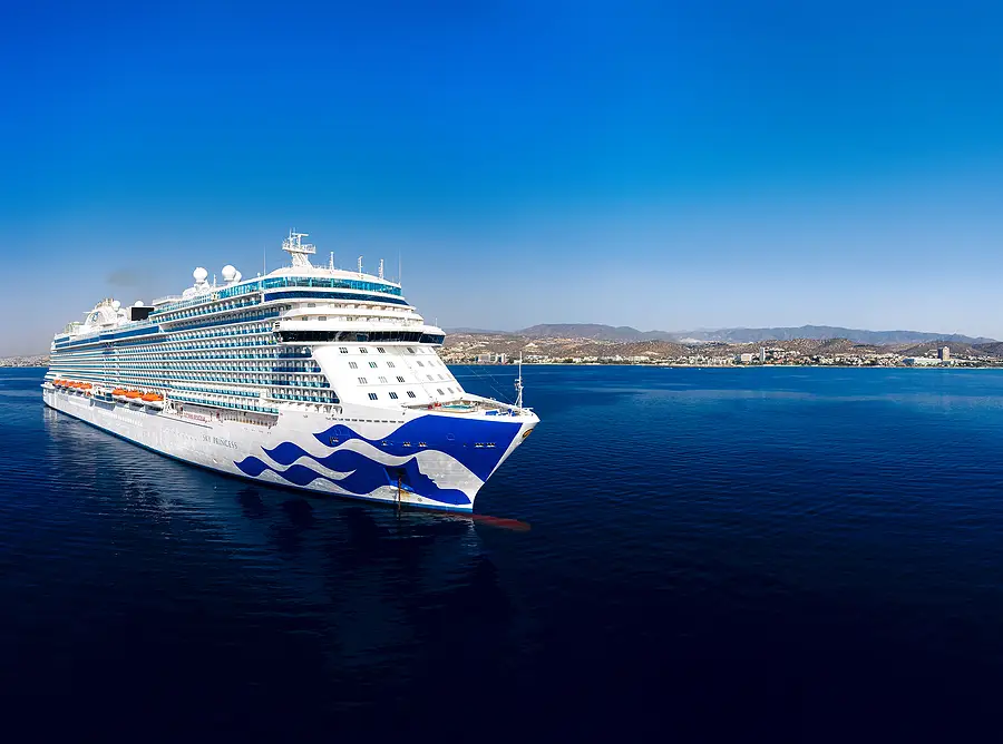 Cruise ship docked in Limassol, Cyprus, illustrating maritime travel and safety concerns related to cruise ship injuries.