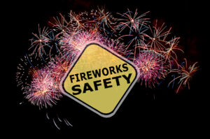 fireworks safety reminder background before the holidays