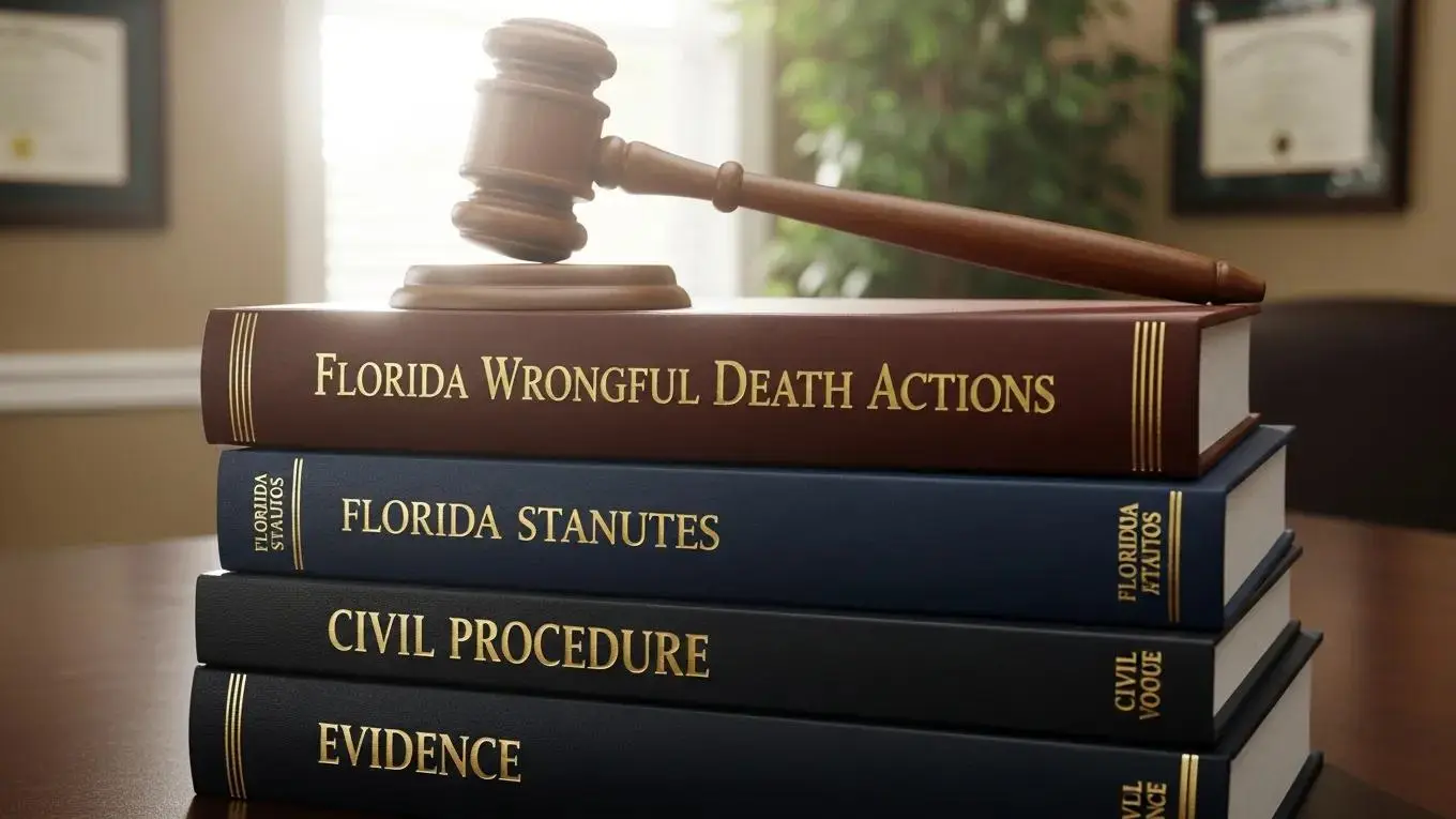 Gavel and legal books representing the legal framework of wrongful death claims