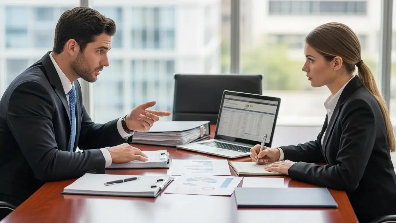 Lawyer negotiating a settlement for a personal injury claim with an insurance representative